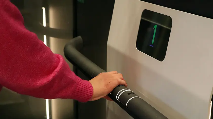 Elevia lift control panel and handrail operation
